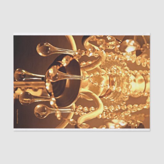 Shabby Chandelier Bling 1-Gold Tissuepapier (Voorkant)