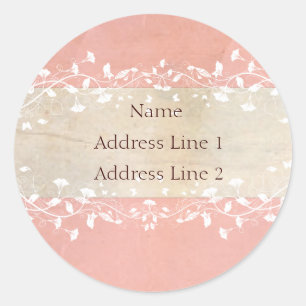 Shabby Chic-Adresetiketten Ronde Sticker