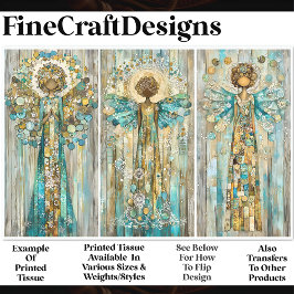 Shabby Chic Afro-Amerikaanse Engelen AM3 Decoupage Tissuepapier