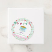 Shabby Chic Aftermiddag Tea Party Birthday Cute Bedankjes Labels (In situ)