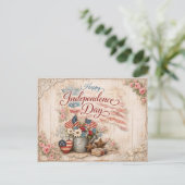 Shabby Chic Americana Independence Day Feestdagenkaart (Staand voorkant)