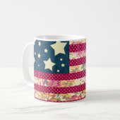 Shabby Chic | Amerikaanse vlag Quilt Koffiemok (Voorkant links)