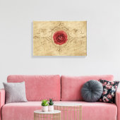  Shabby Chic Antiek Single Red Rose Canvas Afdruk (Insitu (Woonkamer))