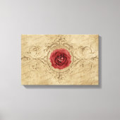  Shabby Chic Antiek Single Red Rose Canvas Afdruk (Voorkant)