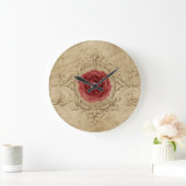  Shabby Chic Antiek Single Red Rose Grote Klok (Huis)