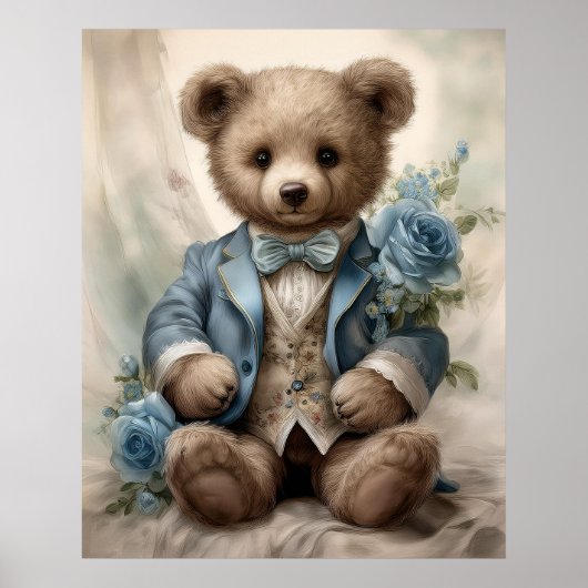 Shabby Chic Antiek Teddy Boy Poster (Voorkant)