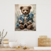 Shabby Chic Antiek Teddy Boy Poster (Keuken)