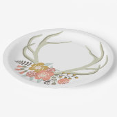 shabby chic antler papieren bordje (Gekanteld)