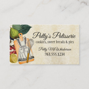 Shabby chic apron mesjes whisky chef catering card visitekaartje