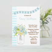 Shabby Chic Baby Boy Shower Kaart (Staand voorkant)