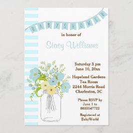 Shabby Chic Baby Boy Shower Kaart