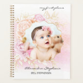 Shabby Chic Baby Girl Eerste jaar Scrapbook Album Planner (Voorkant)