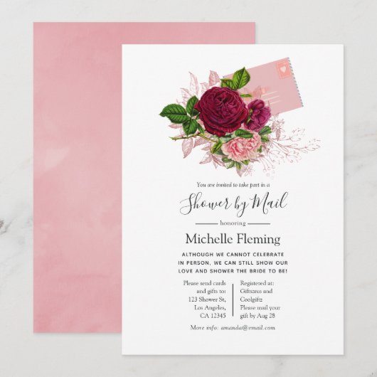  Shabby-Chic Baby of Vrijgezellenfeest per Mail Kaart (Voorkant / Achterkant)