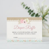 Shabby Chic Baby shower Diaper Raffle Enclosure Informatiekaartje (Staand voorkant)