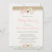 Shabby Chic Baby shower Invitation Kaart (Voorkant)