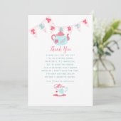 Shabby-Chic Baby shower Tea Party Hartelijk dank Bedankkaart (Staand voorkant)