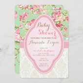 Shabby Chic Baby shower Tea Party Uitnodigingen (Voorkant / Achterkant)