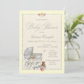 Shabby Chic Baby Shower-uitnodigingen Kaart (Staand voorkant)