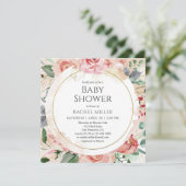 Shabby Chic Baby shower Waterverf Floral Kaart (Staand voorkant)