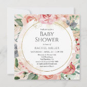 Shabby Chic Baby shower Waterverf Floral Kaart (Voorkant)