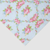Shabby chic, babyblauw, rode rozen, Victoriaans, b Tissuepapier (Detail)