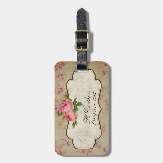 Shabby Chic Bagagelabel (Voorkant verticaal)