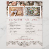 Shabby Chic Bakery Cottage  Flyer Sjabloon (Achterkant)