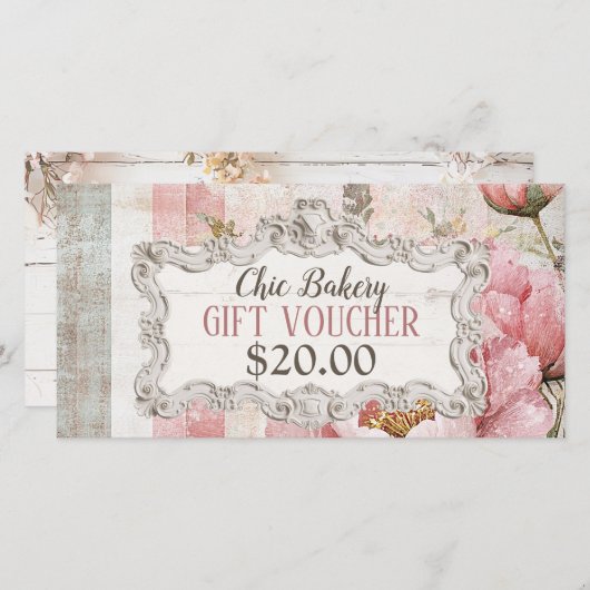 Shabby Chic Bakkerij Antieke Cadeaubon (Voorkant / Achterkant)
