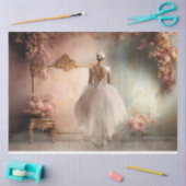 Shabby Chic Ballerina Portret & Bloemen Decoupage Tissuepapier (Craft)