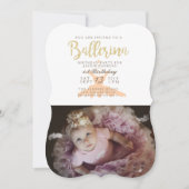 Shabby Chic Ballerina Verjaardagsfeest Uitnodigen Kaart (Voorkant)