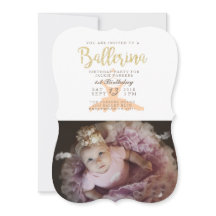 Shabby Chic Ballerina Verjaardagsfeest Uitnodigen