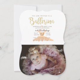 Shabby Chic Ballerina Verjaardagsfeest Uitnodigen Kaart