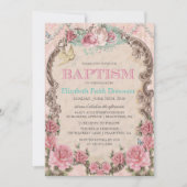 Shabby Chic Baptism Invitation Kaart (Voorkant)