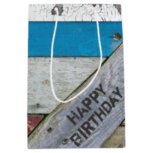 Shabby Chic Barn Wood Birthday Medium Cadeauzakje