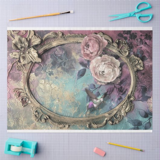 Shabby Chic,  Barok, Hummingbird Art Tissuepapier (Craft)