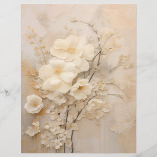 Shabby Chic Beige Lace Roses Scrapbook Papers