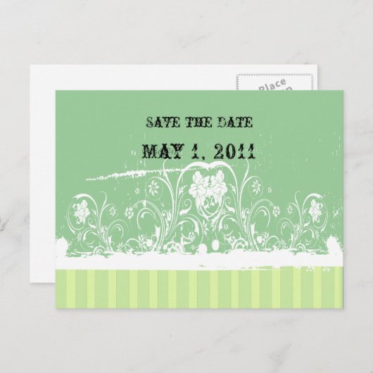 Shabby Chic Bewaar de datum Aankondigingskaart (Voorkant / Achterkant)