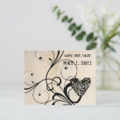 Shabby Chic Bewaar de datum Aankondigingskaart (Staand voorkant)