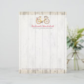Shabby Chic  Bicycle op Rustige Wood Aangepast Persoonlijk Briefhoofd (Staand voorkant)