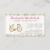 Shabby Chic Bicycle op Rustige Wood Aangepast Visitekaartje (Achterkant)