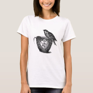  shabby chic Bird and tea cup T-Shirt