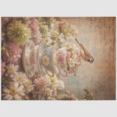 Shabby Chic Bird Teacups Decoupage Tissue Paper Tissuepapier (Voorkant)