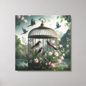Shabby Chic Birdcage Canvas Art Afdruk (Voorkant)