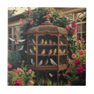 Shabby Chic Birdcage Keramische Tegel Tegeltje