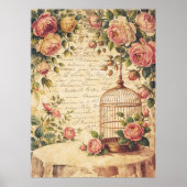 Shabby Chic Birdcage Poster of Decoupage Papier (Voorkant)