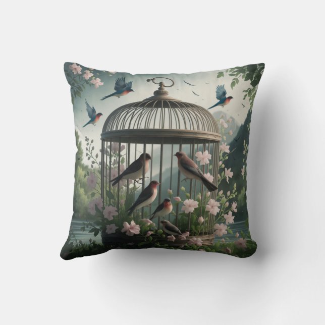 Shabby Chic Birdcage Sierkussen (Achterkant)