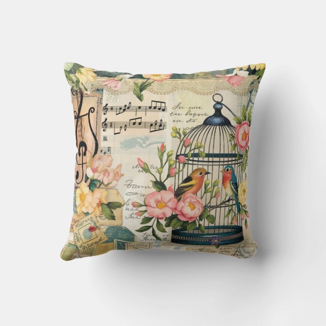 Shabby Chic Birdcage Sierkussen (Achterkant)