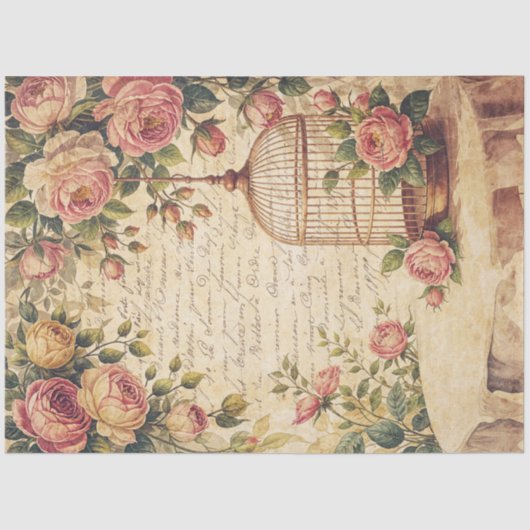  Shabby Chic Birdcage Tissue of Decoupage Tissuepapier (Voorkant)