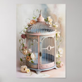 Shabby Chic Birdcage Wall Art Poster (Voorkant)