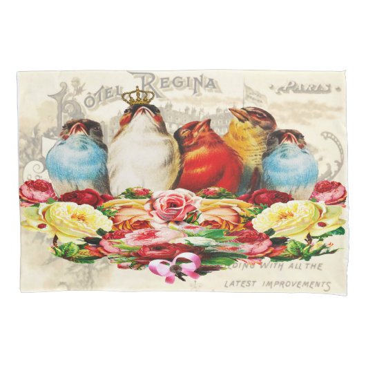 Shabby Chic Birds of a Feather Standard Kussensloop (Voorkant-Links)
